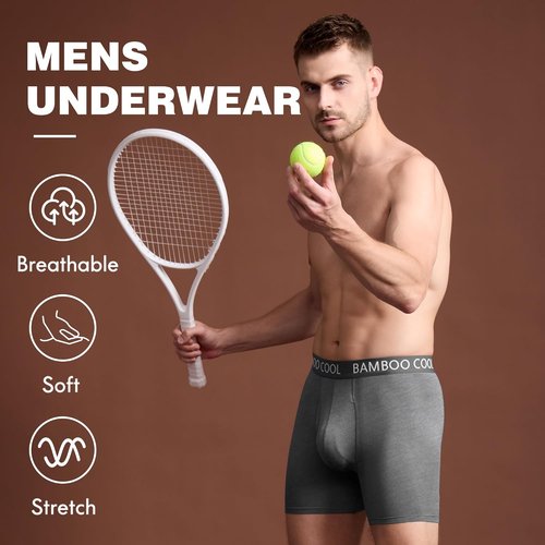 BAMBOO COOL Men's Ultra Breathable Boxer Briefs - Comfort Fit, No Riding Up | Multipack Options