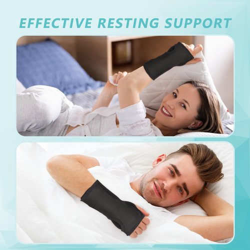 fibee 2 Pack Night Wrist Sleep Support Brace,Carpal Tunnel Wrist Brace Night Support,Adjustable Compression Wrist Splint for Tendonitis Arthritis Pain Relief Hand Support with Cushioned Beads Padded