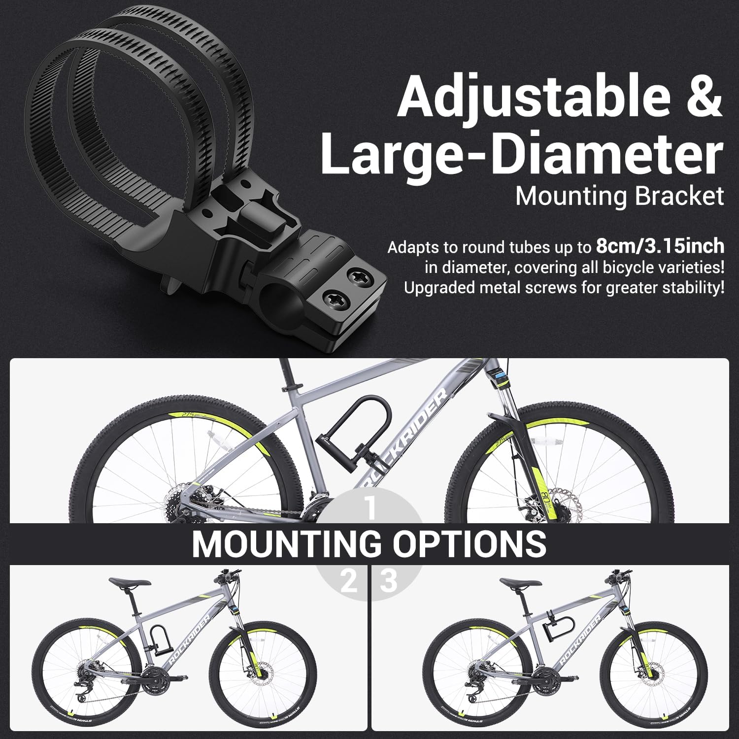 Sportneer Bike U Lock - Heavy Duty 18mm Shackle with 6ft Security Cable | Sturdy Mounting Bracket for All Bikes, 9.85''x6.3''
