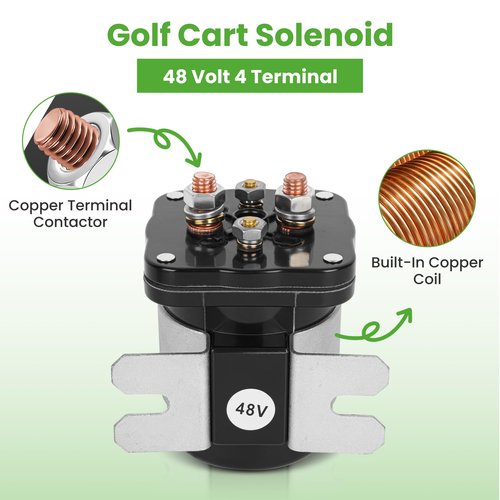 10L0L Golf Cart Solenoid 48 Volt 4 Terminal for EZGO Club Car Yamaha Electric Model, Heavy Duty Starter Solenoid #586 Series, Replaces 73231G01 101883601 JR1-H1950-00