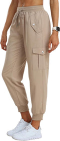 MoFiz Women's Cargo Pants - Lightweight Athletic Joggers for Hiking & Travel | Elastic Waist with Pockets