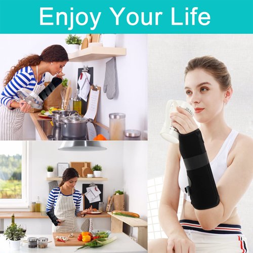 TANDCF Unisex Forearm and Wrist Support Splint Brace Double Fixation Wrist Brace for Carpal Tunnel, Adjustable Night Time Forearm Immobilizer Brace Splints,9.8 inch (25cm) length(RH/S)