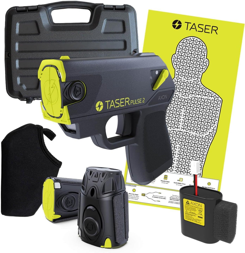 TASER Pulse 2 Self-Defense Device - Compact 8oz Stun Gun with 63 µC Charge & 15ft Range | Includes 2 Cartridges & Carry Case