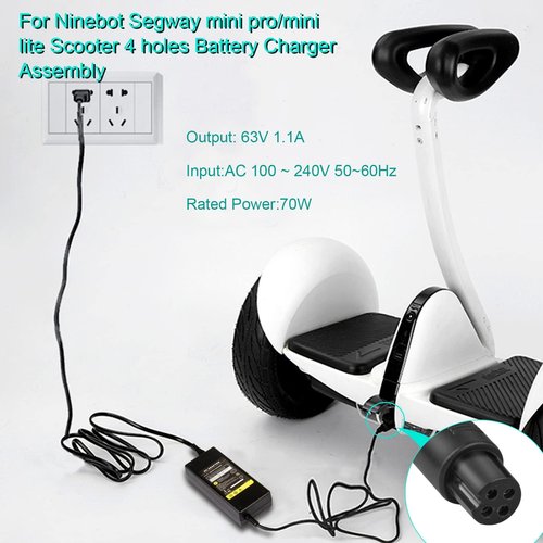 TREE.NB 4-Pin 8mm Scooter Charger for Segway Ninebot S/S-MAX/Mini lite/Mini PRO, 63V 1.1A Adapter Compatible with Ninebot, 4 Pong Connector Replacement