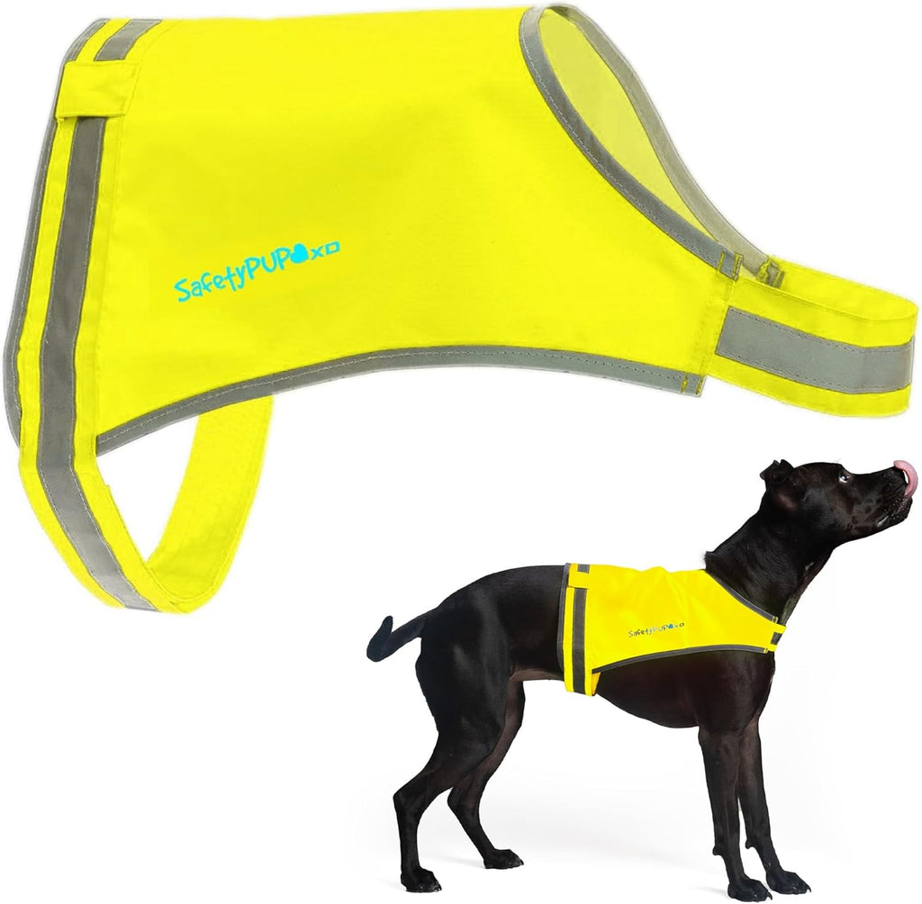 SafetyPUP | XD Lite Dog Vest - Reflective Hi-Visibility Coverage to Mid Back in Fluorescent Yellow
