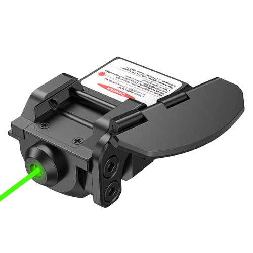 CVLIFE Laser Sight for Pistol with Handstop, Low Profile Rechargeable Pistol Laser Sight Compatible with 21MM Picatinny Rail, Green Laser Beams with Strobe Mode