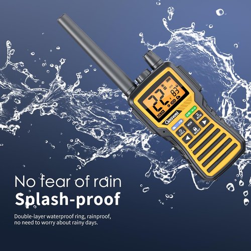 Gaswei GU1 Long Range Walkie Talkies - 2 Way Radio with 60 Channels, NOAA Alert & SOS | Yellow