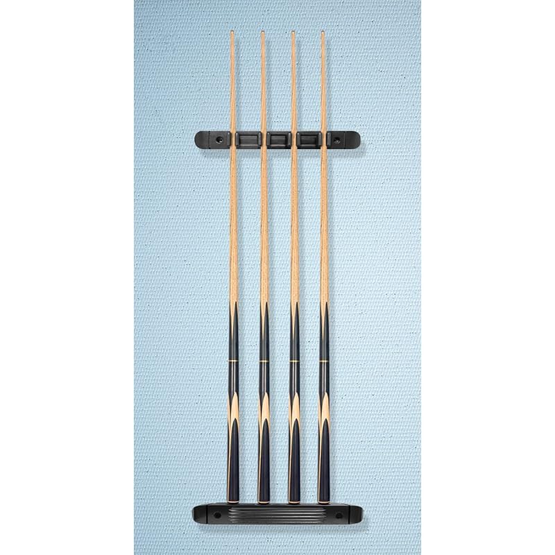 Wall Mounted Pool Cue Rack Holder - Black + 4 Cues (MoyanSuper) Variation: Black+4 Cues Holder
