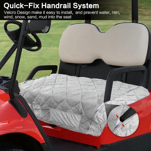LKV Golf Cart Seat Cover for EZGO TXT RXV Club Car DS Precedent Travel Sports,Heavy Duty Waterproof Golf Cart Seat Blanket for 2-Person Seats with Armrests