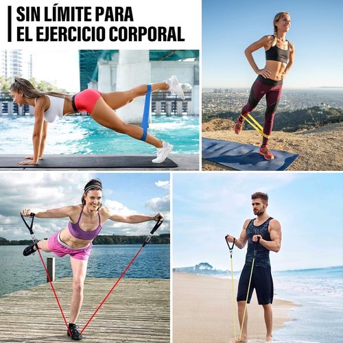 Resistance Bands for Exercise, EASYTAO 17PCS Resistance Bands, Latex Elastic Yoga Straps with Handles, Carrying Bag, Ankle Straps and Anchor Accessory for Door Yoga