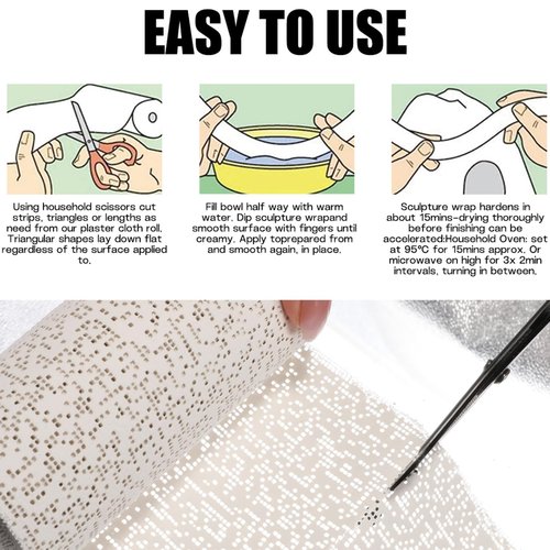 5 Pack Plaster Cloth Rolls Gauze Bandages Plaster Wrap Strips 8 in x 9 ft for Belly Casts DIY Hobby Crafts for Mask Making Body Molds Scenery Art
