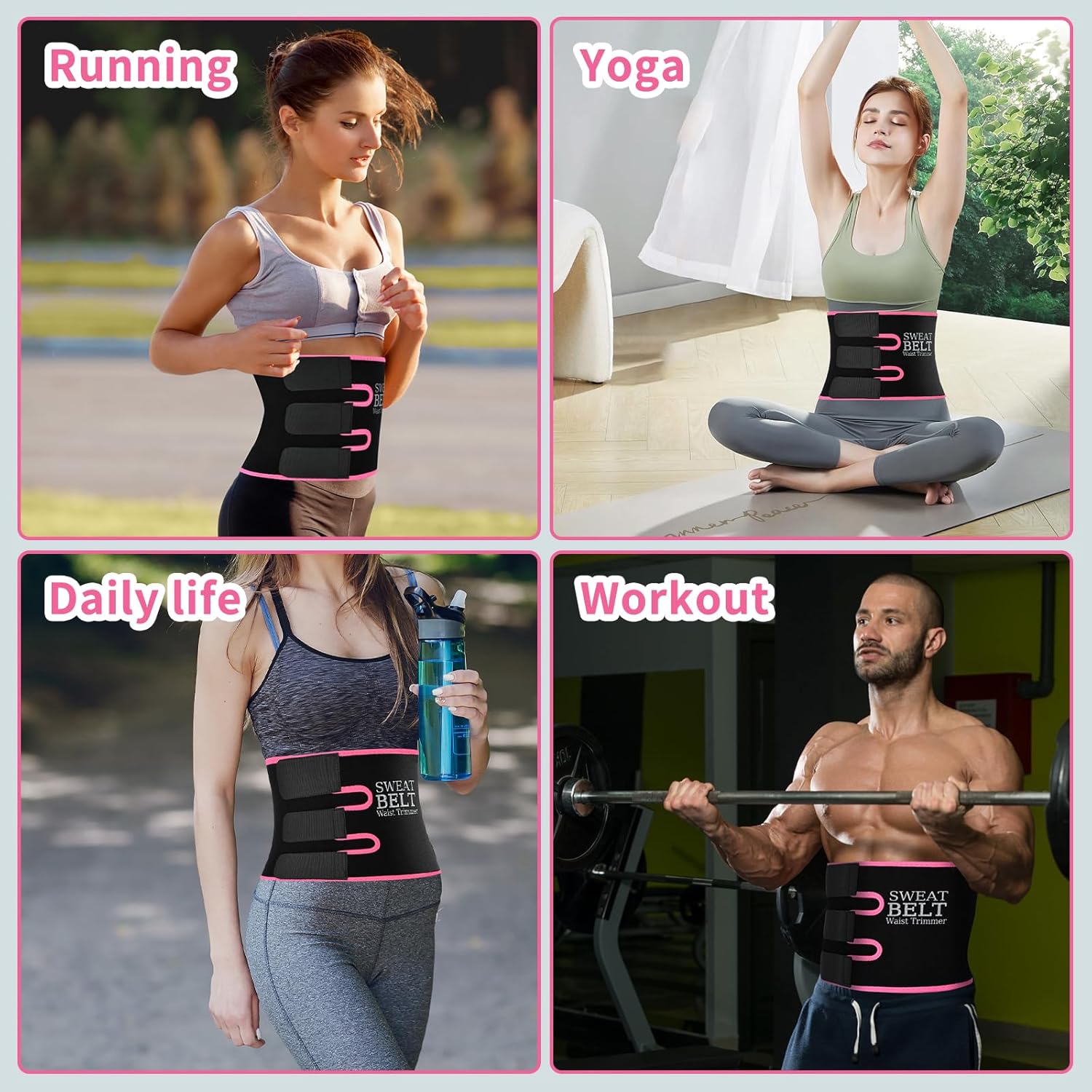 Skiennix Sweat Waist Trainer - Adjustable Waist Trimmer Belt for Effective Workout | Unisex Fitness Wrap