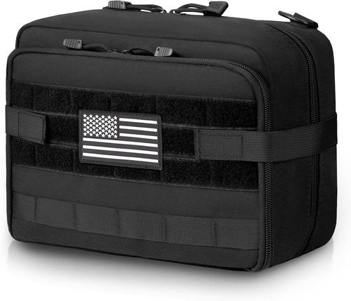Jueachy Tactical Molle Pouch - Large Utility Tool Organizer with Expandable Design & U.S.A Patch Included