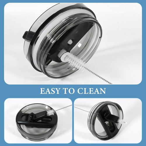 2 Pack 40 oz Tumbler Detachable Flip Straw Lid Replacement Fit Stanley Quencher ProTour, Spill Proof Splash Resistant Tumbler Lids, No Spill Flip Top Tumbler Cover for Stanley Cup Accessories