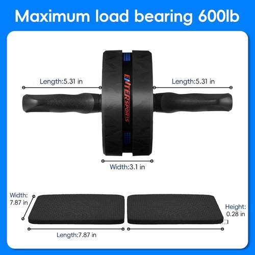 EnterSports Ab Roller Wheel - Premium Abdominal Exercise Equipment with 2 Knee Pads for Core Strength Training