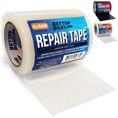 Better Boat Repair Tape - Heavy Duty Clear Waterproof Patch for Fabric & Vinyl | 30ft x 3in