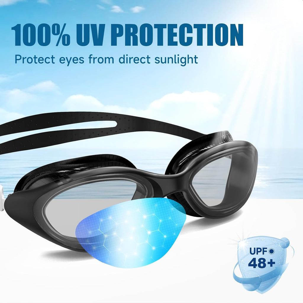 VegoVia Adult Swim Goggles - Anti-Fog UV Protection for Men & Women | Includes Protective Case