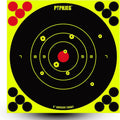 Bright Fluorescent Yellow Shooting Targets - Adhesive Splatter Design | 8x8 Inches (25/50/100 Pack)