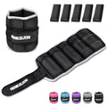 Adjustable Ankle Weights 4 lbs (2 x 2 lb) - Henkelion Set for Arms & Legs, Velcro, Breathable Cotton