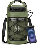 STOVER Waterproof Dry Bag | Roll-Top Backpack with Phone Case for Kayaking, Hiking & Camping - 5L to 55L