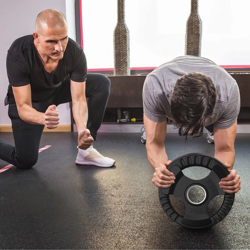 Elevens Bumper Plates Olympic Rubber Weight Plate Set 10/25LB 2-Inch Steel Insert for Olympic Bars for Strength Training, Weightlifting and Crossfit, Single