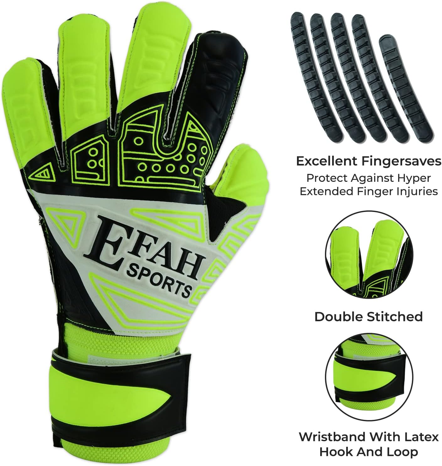 Regine Switzerland Soccer Goalkeeper Gloves - Youth Football Goalie Gloves with Fingersave & Double Wrist Grips