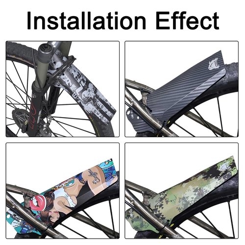 ENLEE 1PC Mountain Bike Fender - Lightweight Flexible MTB Mud Guard, Waterproof Fashionable Bicycle Mudguards, Universal Front and Rear 26", 27.5", 29" Plus Size and Fat Bike Wheel Sizes, Skull
