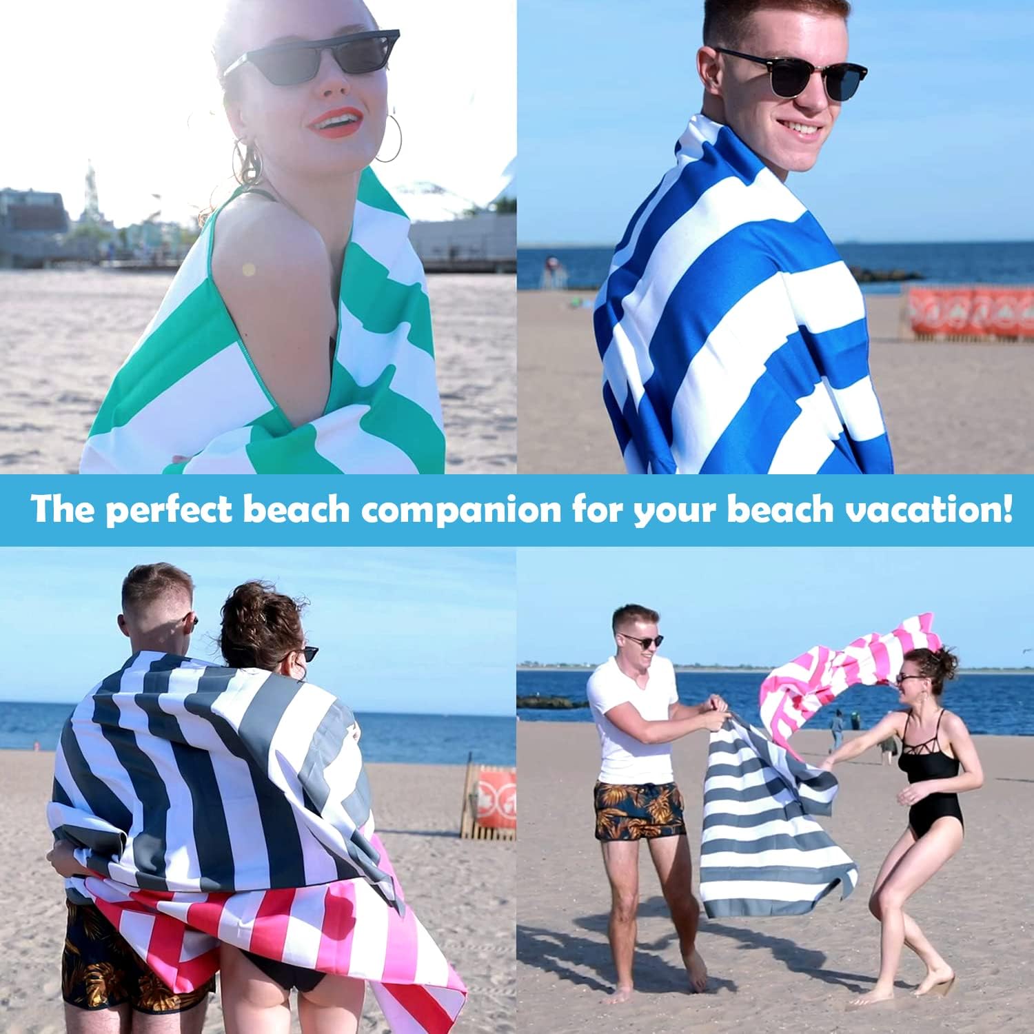 Your Choice Microfiber Quick Dry Beach Towel - Sand-Free, Lightweight, Oversized (67x35 Inch, 60x30 Inch)