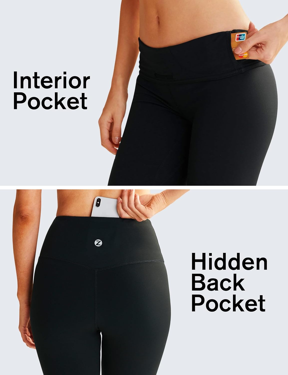 ZUTY Biker Shorts for Women - High Waisted Tummy Control Yoga Compression Shorts with 2 Hidden Pockets