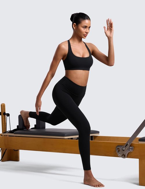 CRZ YOGA Butterlift Sports Bra for Women - Adjustable Cross Back, Wireless Padded, Ideal for Pilates & Workouts