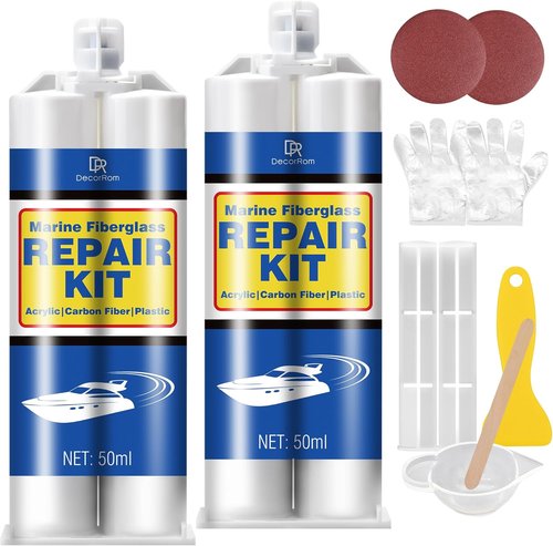 Marine Fiberglass Repair Kit - 3.4oz Gel Coat Epoxy Filler for Fast Repairs | Fix Scratches, Cracks, Holes