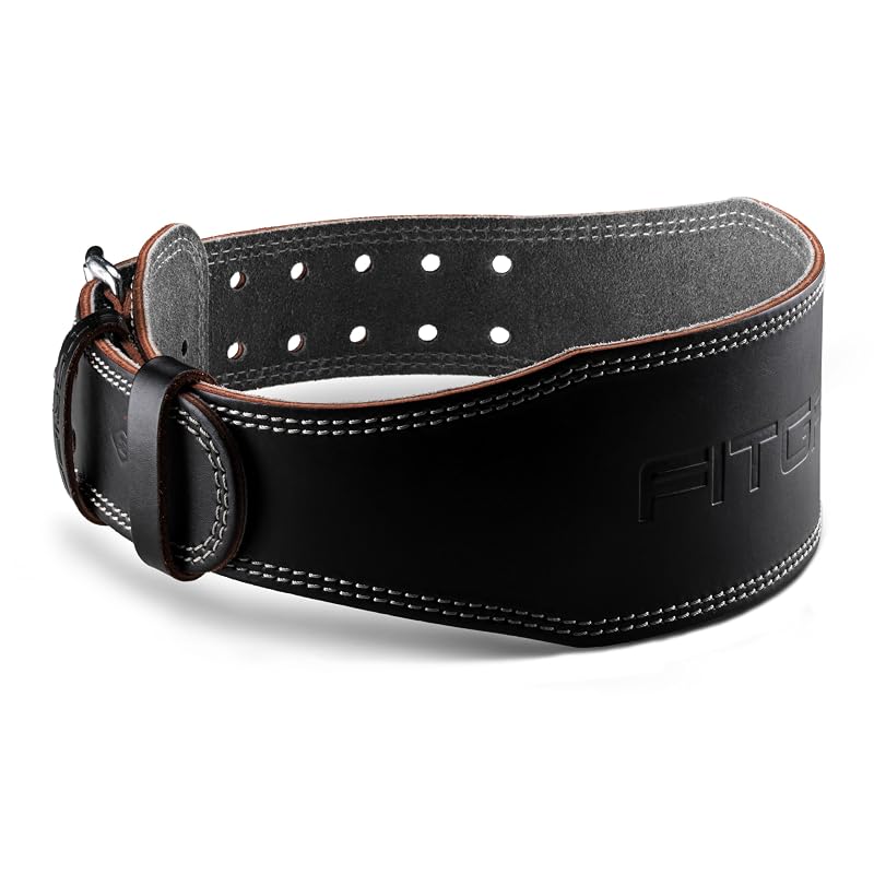 Fitgriff Classic Leather Weight Lifting Belt 4" Black 33.5-43" Waist