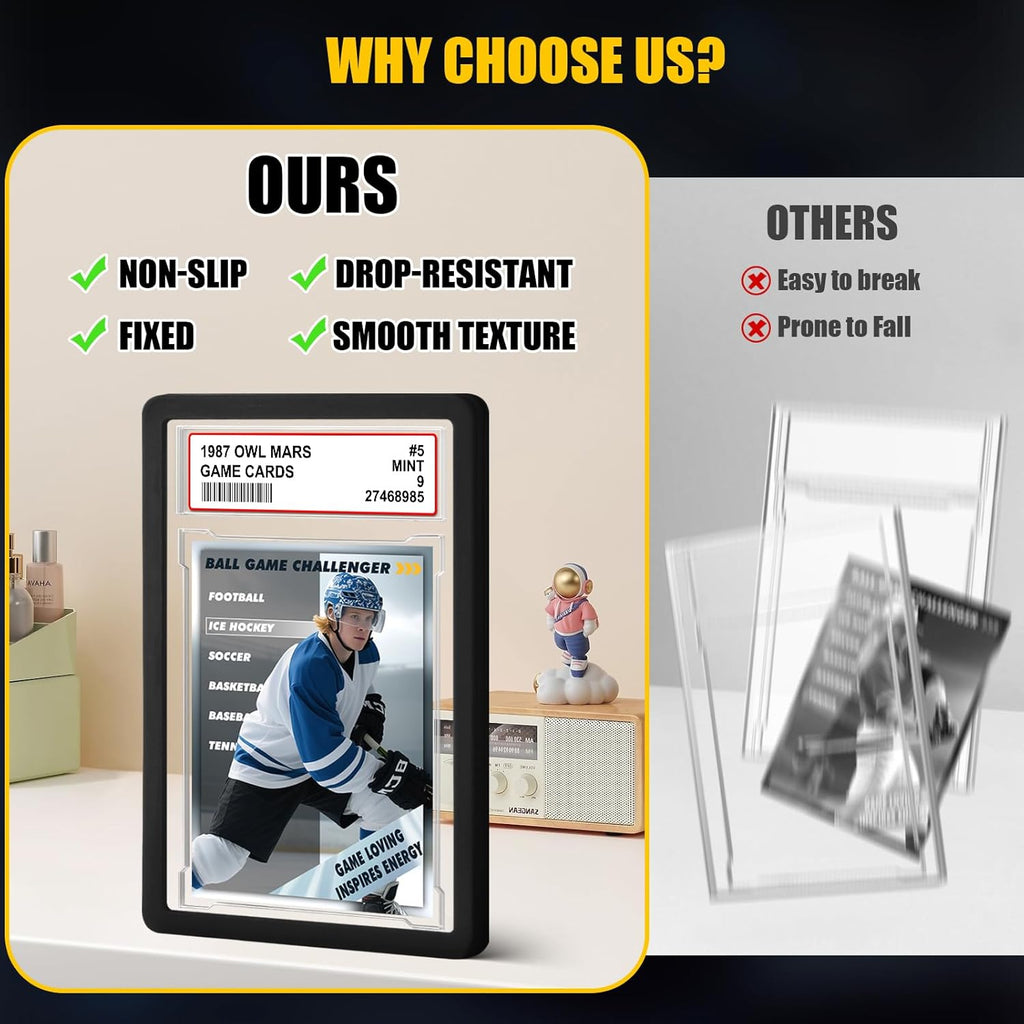 PSA Graded Card Slab Bumper Set - Durable TPU Protectors for Game, Sports & Trading Cards