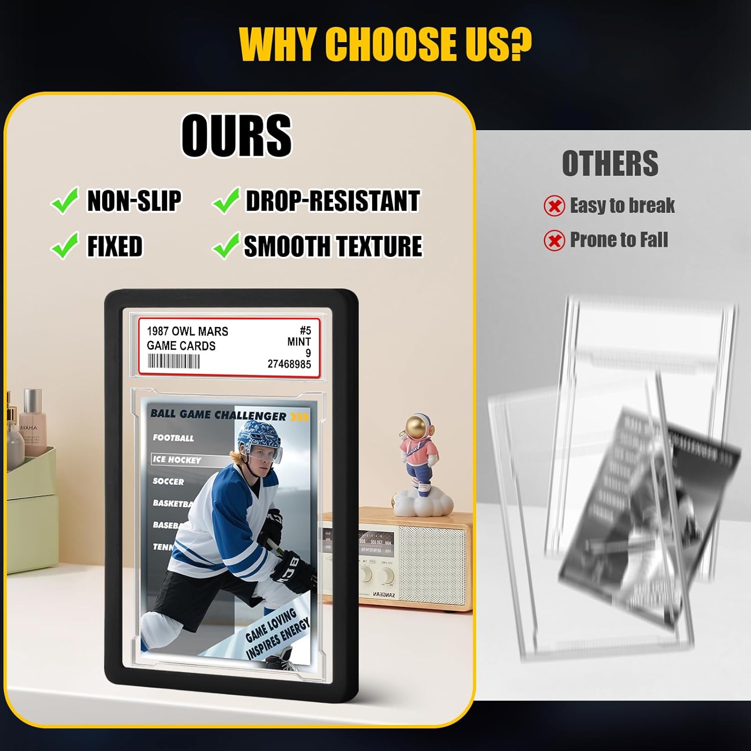 PSA Graded Card Slab Bumper Set - Durable TPU Protectors for Game, Sports & Trading Cards