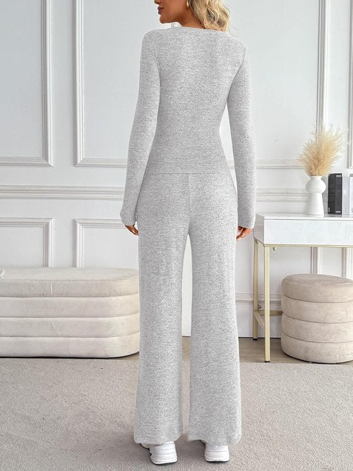 LILLUSORY Women's 2-Piece Lounge Set - Cozy Knit Sweater for Travel & Gym | Fall Fashion Outfit