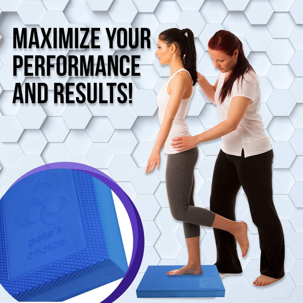 Pete's Choice Foam Balance Pad - XL & L Sizes with Free Stretching Strap & Guide | Ideal for Physical Therapy & Rehab