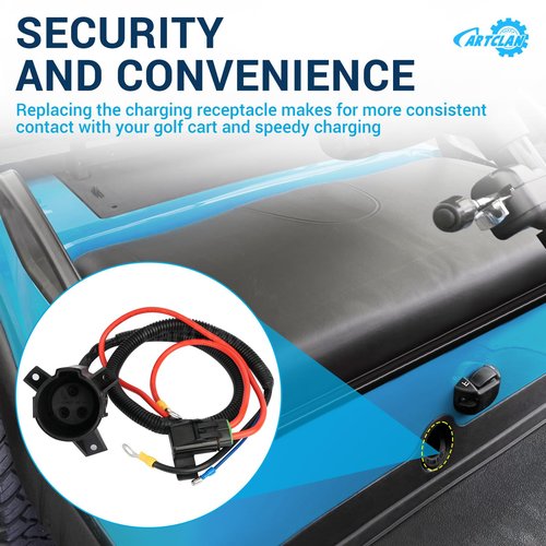 CartClan Golf Cart Charger DC Receptacle Suitable for 2014-UP Club Car Precedent/Tempo Electric OEM# 105137401