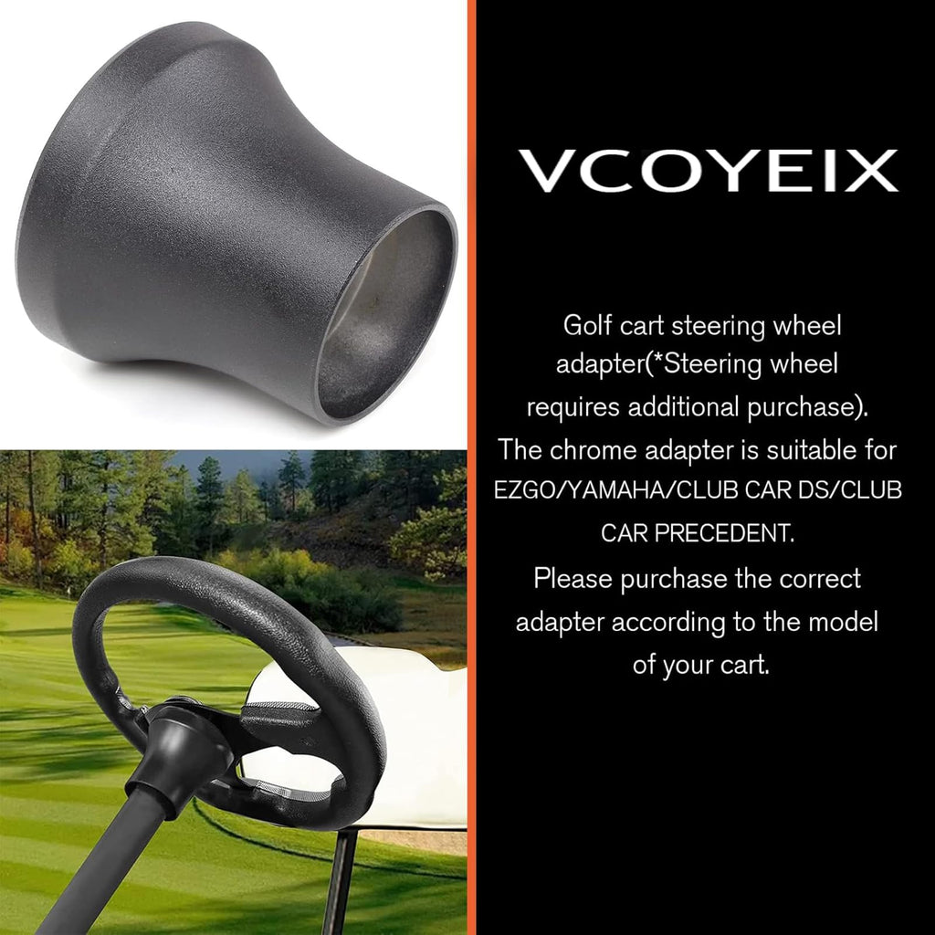 vcoyeix Golf Cart Steering Wheel Adapter, Steering Wheel Adapter Hub Only Adapter for Golf Cart (Adapter for YAMAHA - Black)