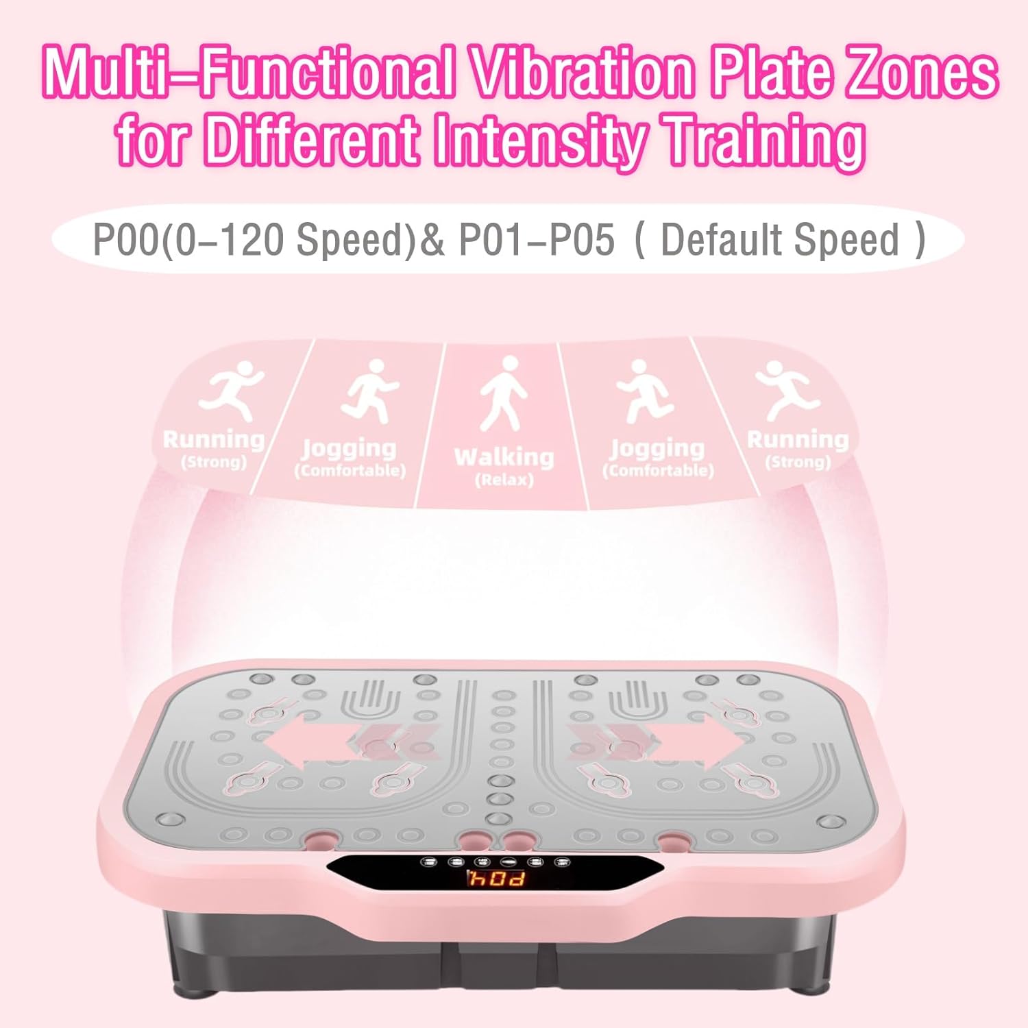 Skiennix Vibration Plate Exercise Machine - Whole Body Shake Board with Bluetooth & Resistance Bands | Pink