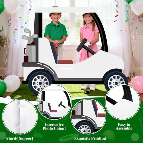 Life Size Golf Cart Cardboard Cutout by [Brand Name] - Perfect Photo Booth Prop for Parties & Events