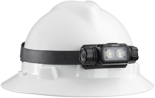 Streamlight 89019 Sledge 1000-Lumen Max 600-Lumen Standard 1800-Candela Rechargeable Low-Profile LED Headlamp with Elastic and Rubber Hard Hat Straps, Black