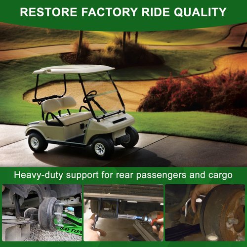 Cartalia Upgraded Heavy Duty Rear 3-Leaf Springs Kit for Club Car DS 1981-Up Gas & Electric Golf Cart Suspension with Bushings Sleeves U-Bolts Replace OEM 102006501 1014675 Fixes Sagging Load Capacity