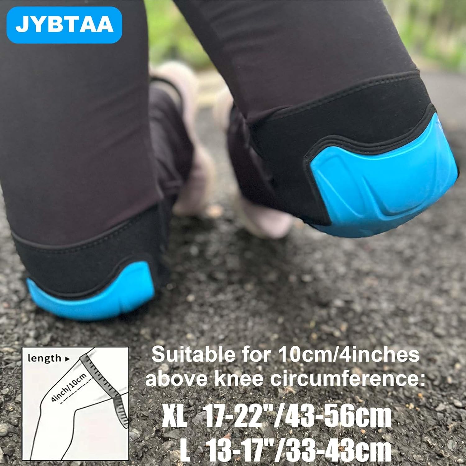 Skiennix Construction Knee Pads - Non-Slip Straps for Men & Women | Soft Foam Cushion, Blue (1 Pair)