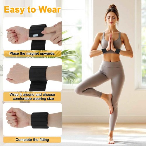GLIDESMOOTH Wrist Weights, 1.1LB Each Stackable Magnetic, Adjustable Ankle Weights for Men & Women, Jogging/Yoga & More, Black