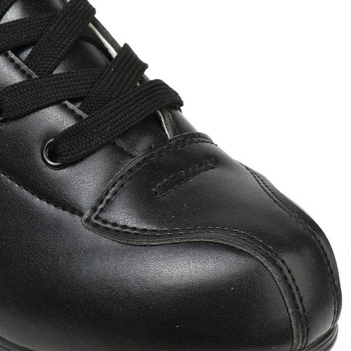 XUDREZ Double-Row Roller Skates for Unisex - PU Leather High-Top Four-Wheel Shiny Skates (Black Wheel, Women's 10.5 / Men's 9)
