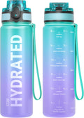 Sahara Sailor Water Bottle - Durable, Leakproof Tritan Design with Motivational Time Marker | 32/25/17oz