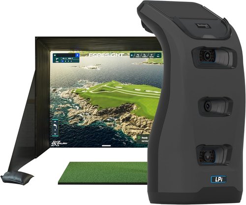 Bushnell LPi Simulator Bundle - High-Accuracy Indoor Golf Launch Monitor with FSX Play Gold, Projector & Turf Mat