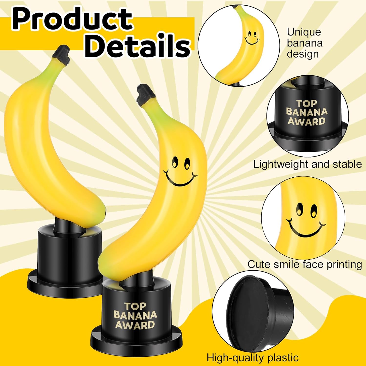 Tondiamo Small Trophy Celebrate The Top Award 6 Inch Tall Plastic MVP Funny Game Small Trophy and Awards for Employees Boss Custom Competition Gifts