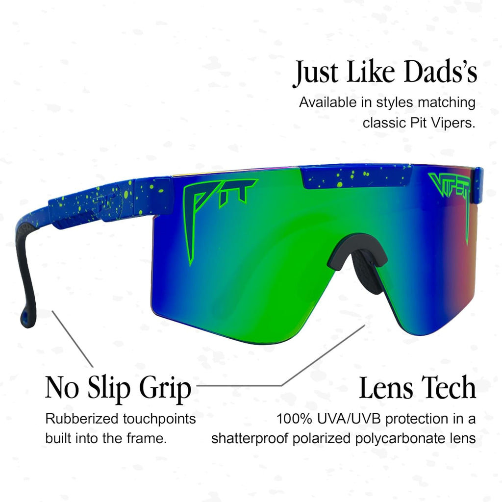 Pit Viper Sunglasses - Polarized Kids' Sunglasses for Ages 3-8 | Indestructible Frame & No Slip Grip