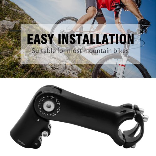 Aynaxcol 28.6mm x 31.8mm Bicycle Riser Extension Adjustable Handlebar Stem 110mm 0-90 Degree Adjustable Bicycle Stems Short Handlebar Stem for E Bike Bicycle (110mm)